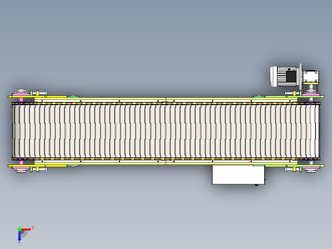 链板式输送机俯视图