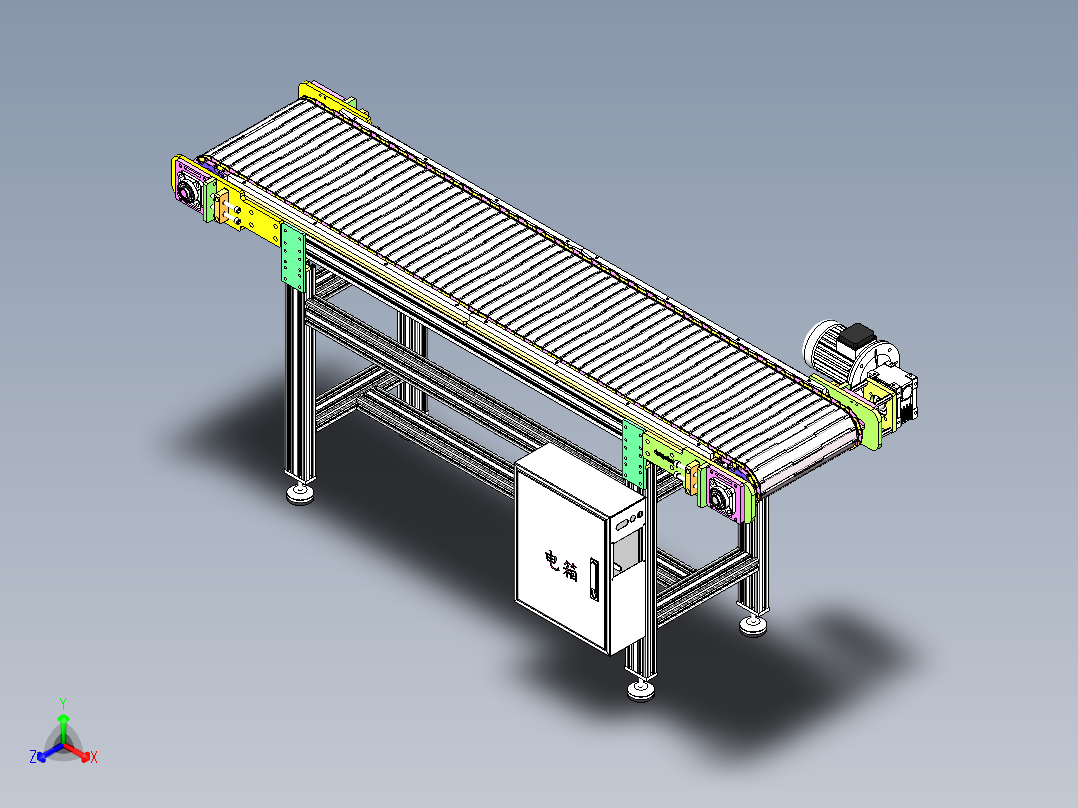 链板式输送机正等轴测图