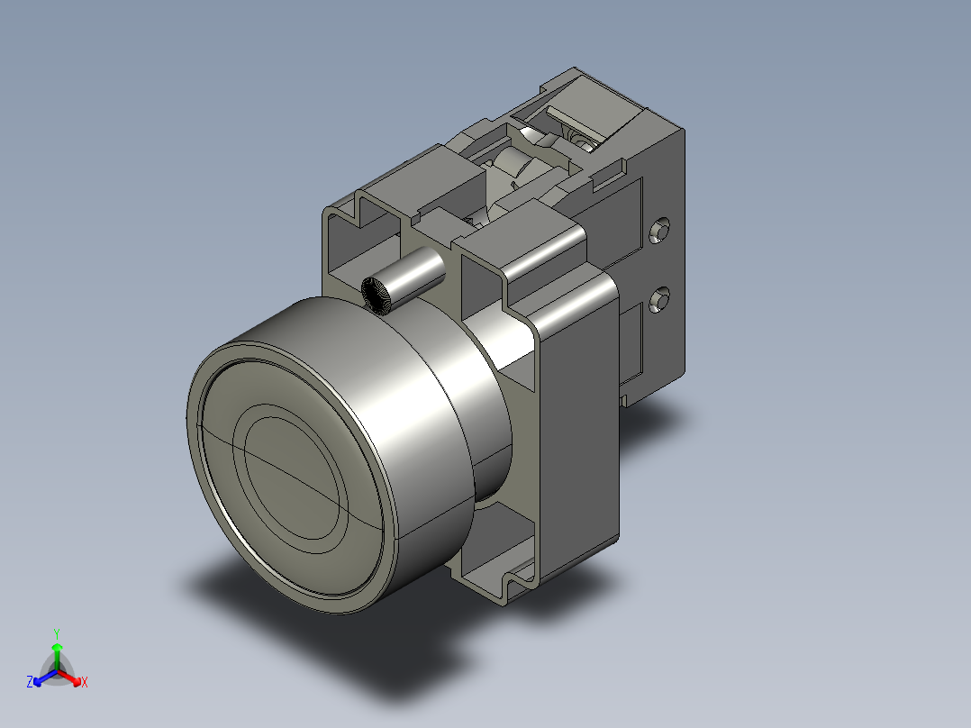 XB2BA31C启动按钮正等轴测图