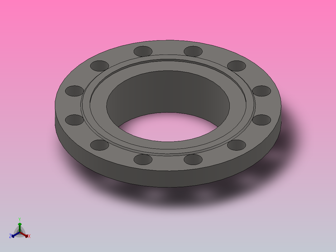 凹凸面对焊钢制管法兰（凹面）_225-40B（系列1）正等轴测图