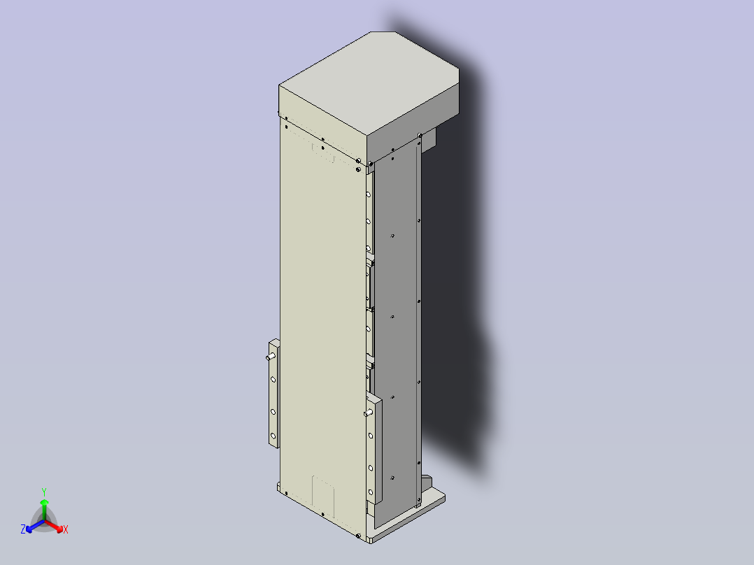 一款防尘升降机3D模型主视图