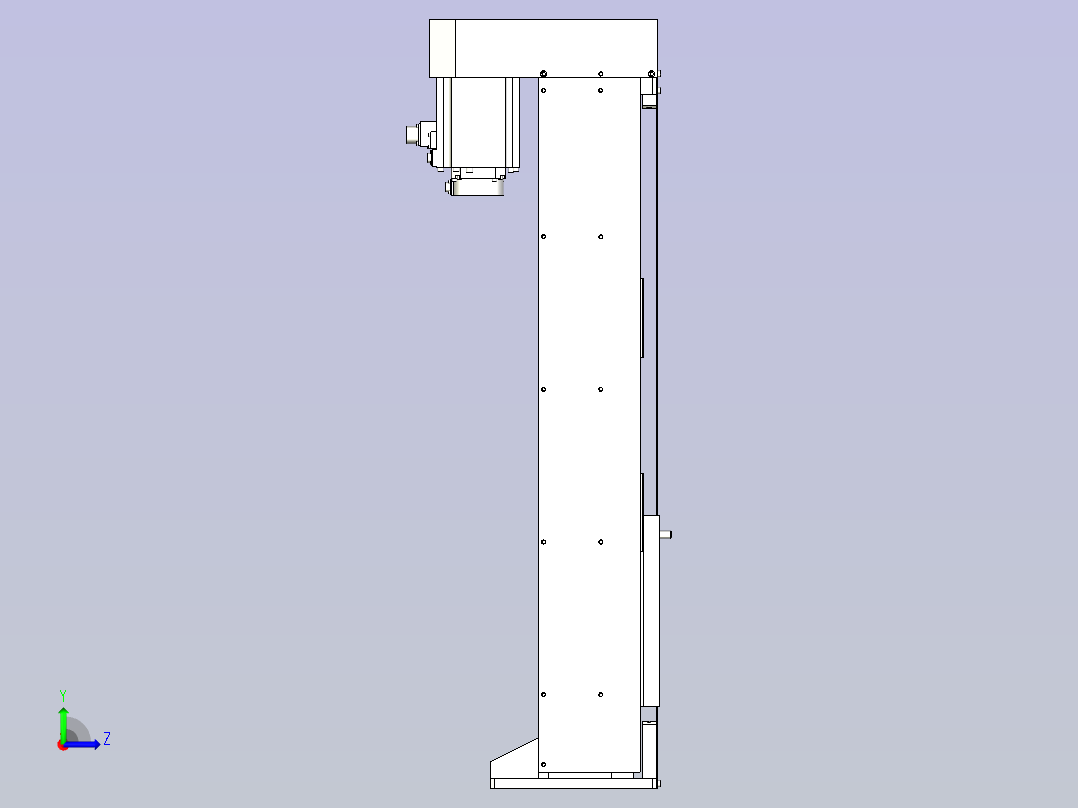 一款防尘升降机3D模型左视图