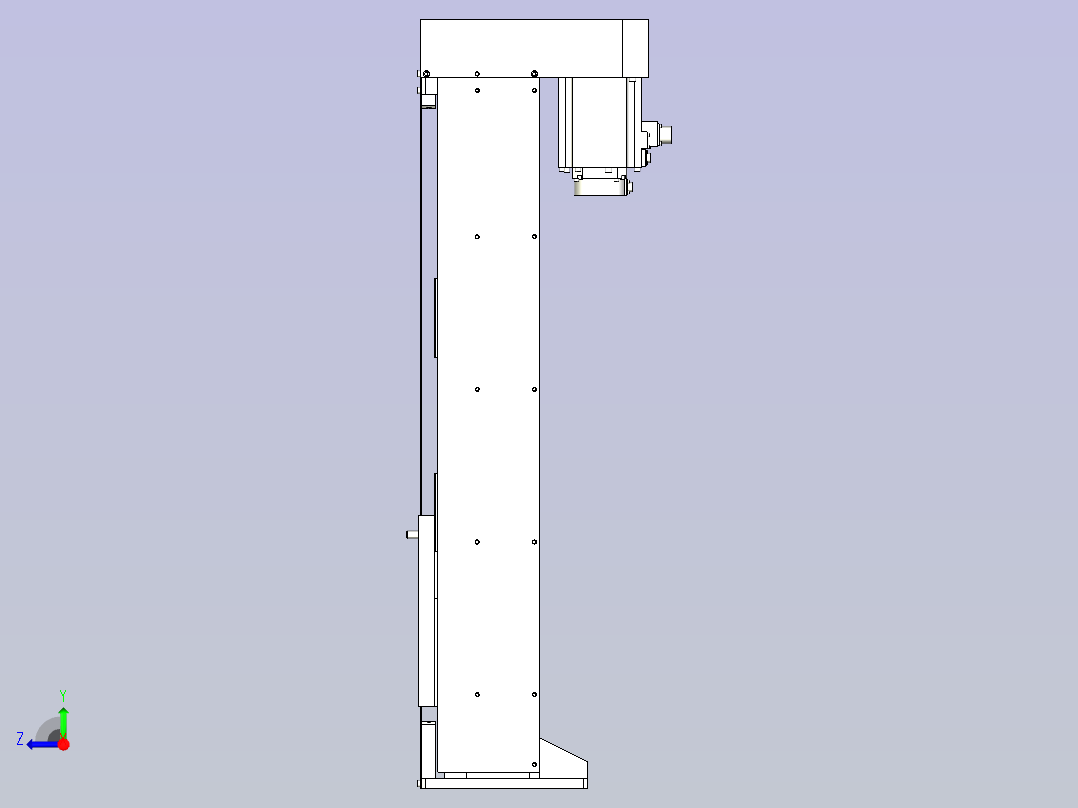 一款防尘升降机3D模型右视图