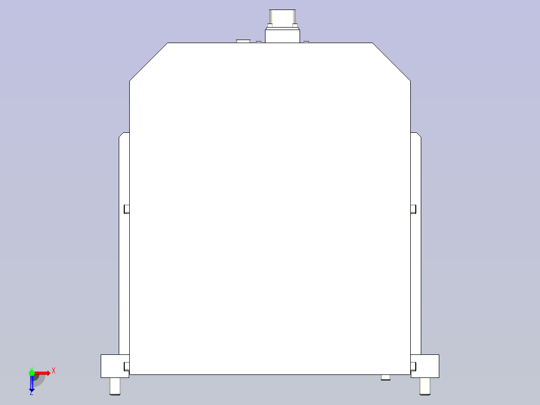 一款防尘升降机3D模型俯视图