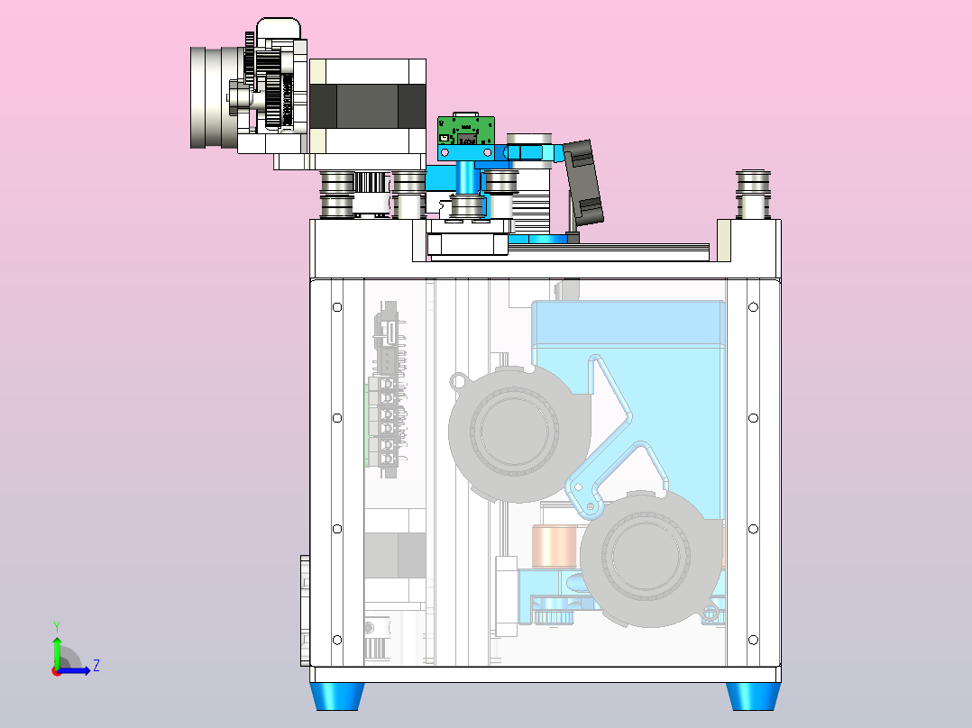 3D打印机设计左视图