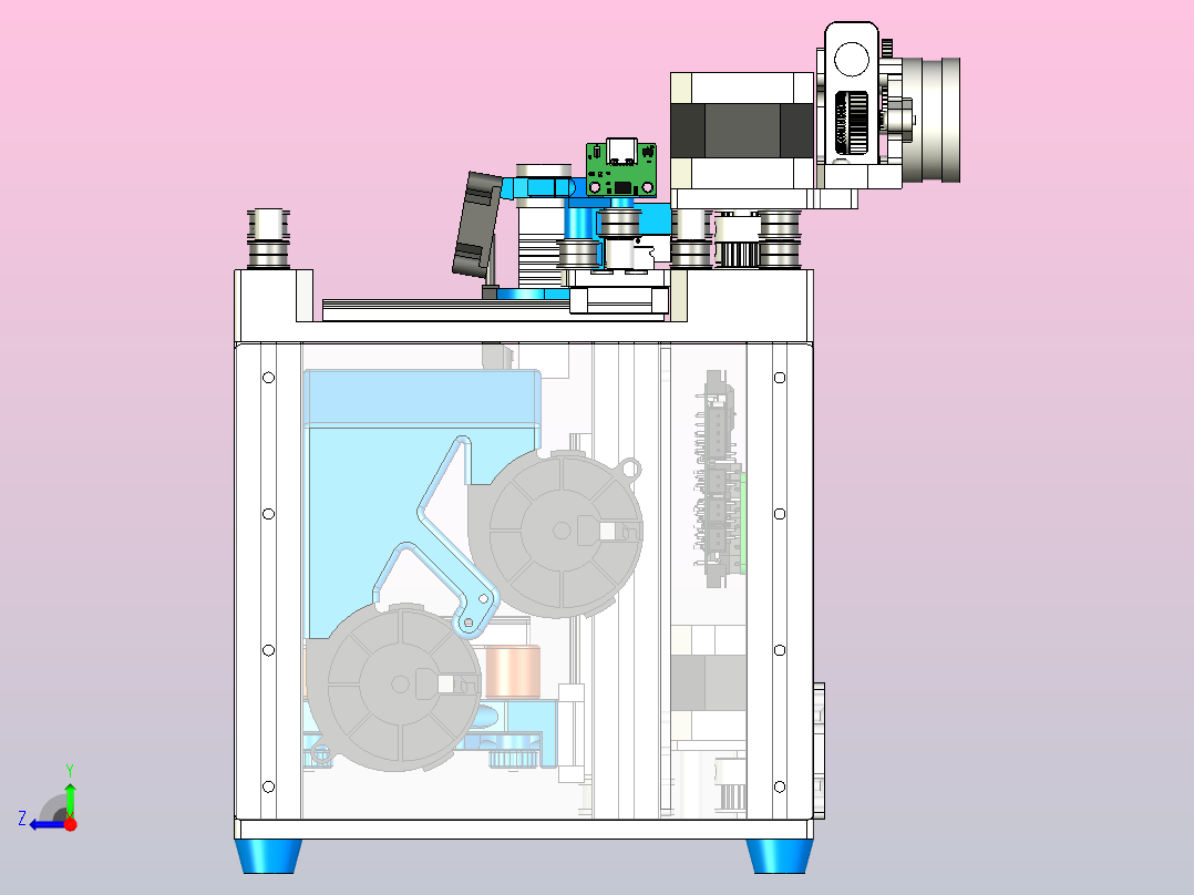 3D打印机设计右视图