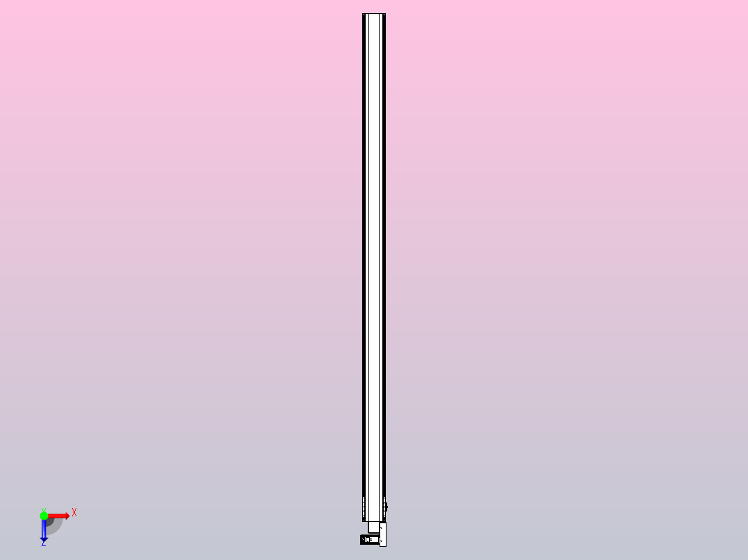 皮带直线轴半封闭可选导轨TPA-HNB-140D-120-L2900-MR-C-P40-N3俯视图