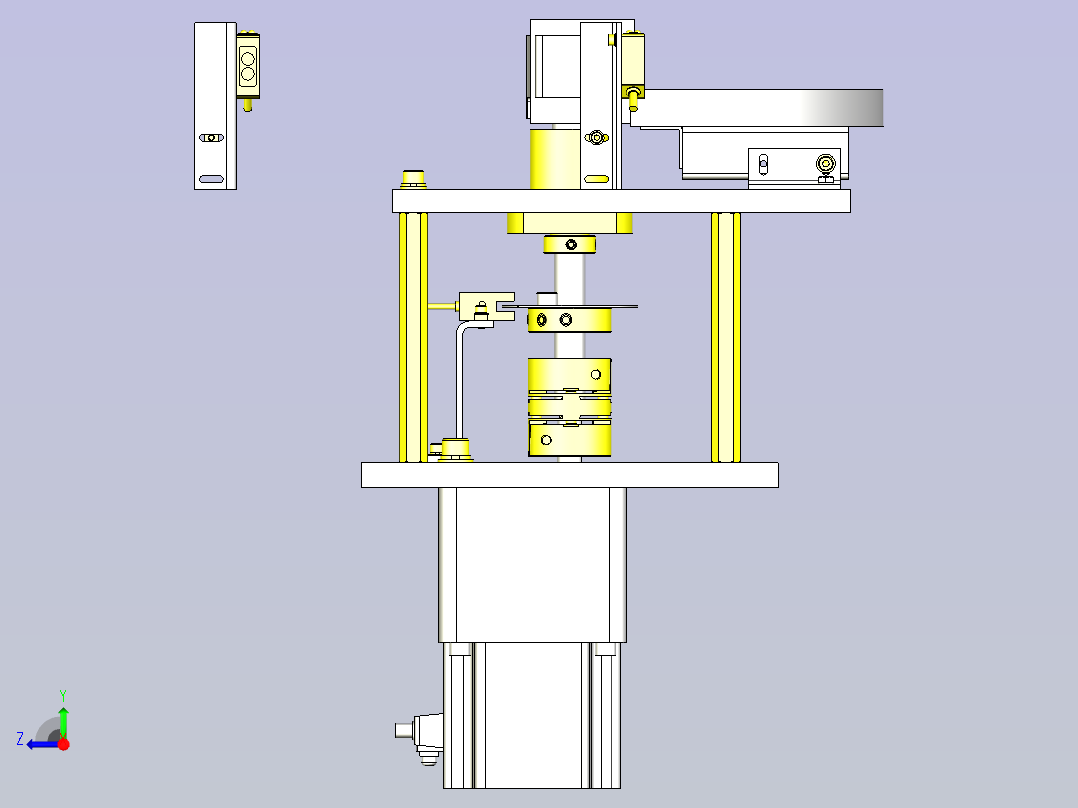 一款工件反转结构3D图模型右视图