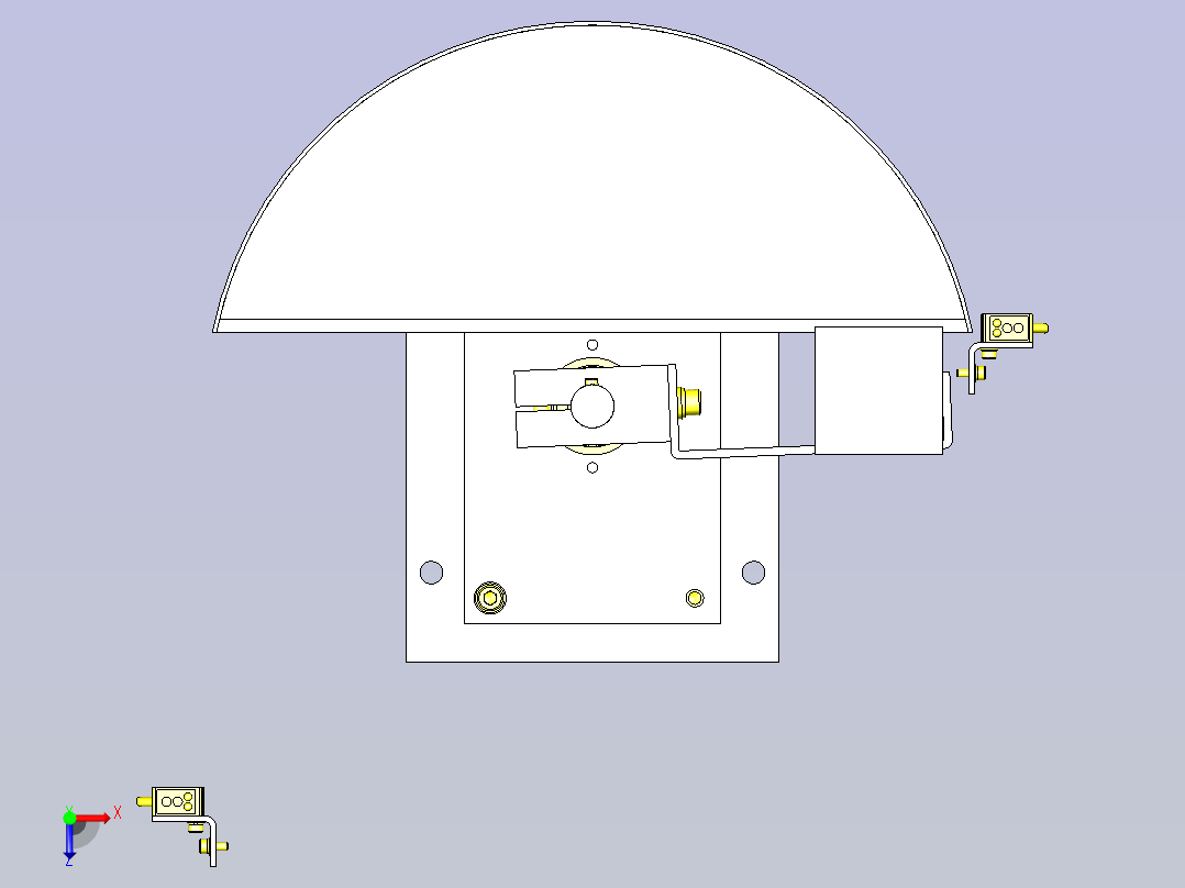 一款工件反转结构3D图模型俯视图