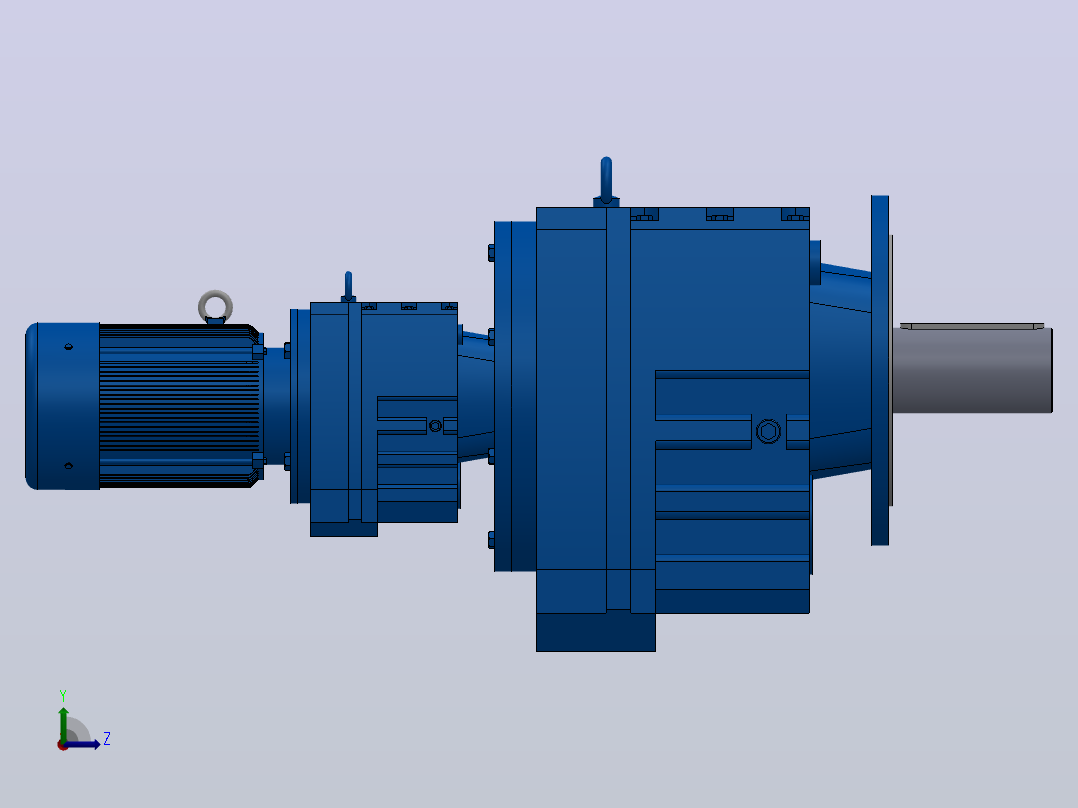 RF147R87法兰轴伸式组合型斜齿轮减速机RF147R87-Y3-4P-100-M1-0°-Φ550左视图