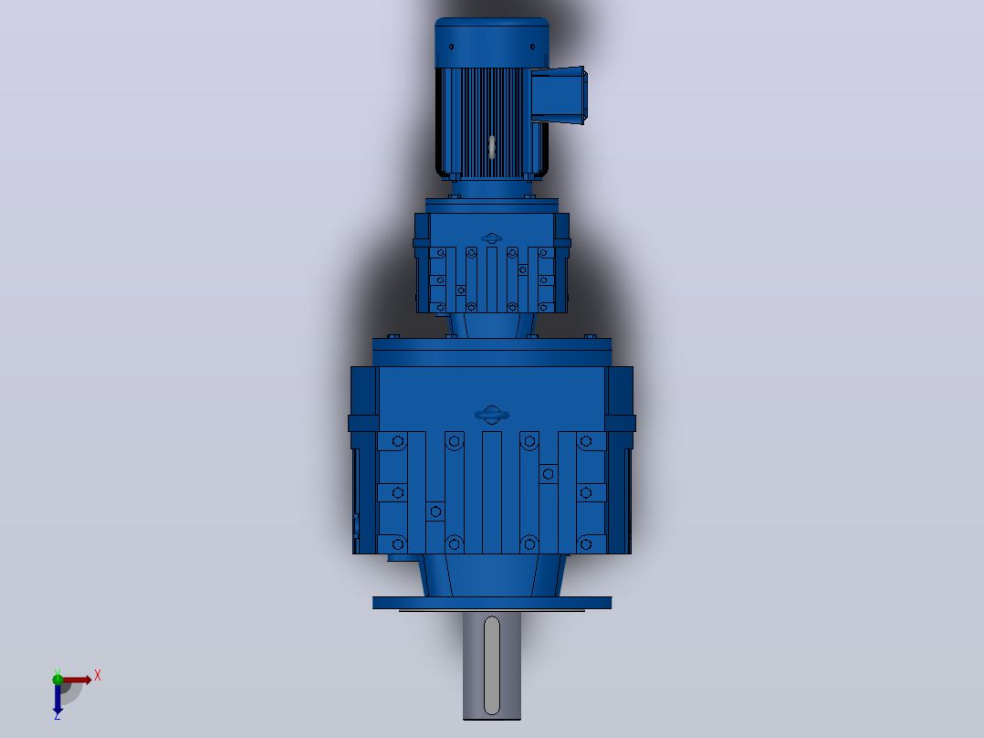 RF147R87法兰轴伸式组合型斜齿轮减速机RF147R87-Y3-4P-100-M1-0°-Φ550俯视图