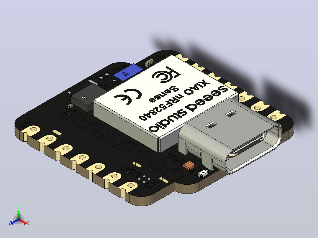 Seeed Studio XIAO nRF52840由Nordic Semiconductor的nRF52840芯片组提供支持，首次携带无线功能，支持蓝牙5.0，也能够以低功耗运行主视图