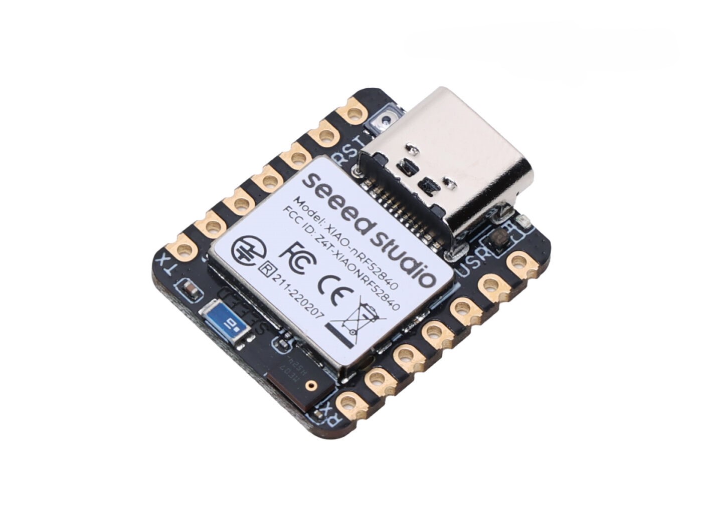 Seeed Studio XIAO nRF52840由Nordic Semiconductor的nRF52840芯片组提供支持，首次携带无线功能，支持蓝牙5.0，也能够以低功耗运行