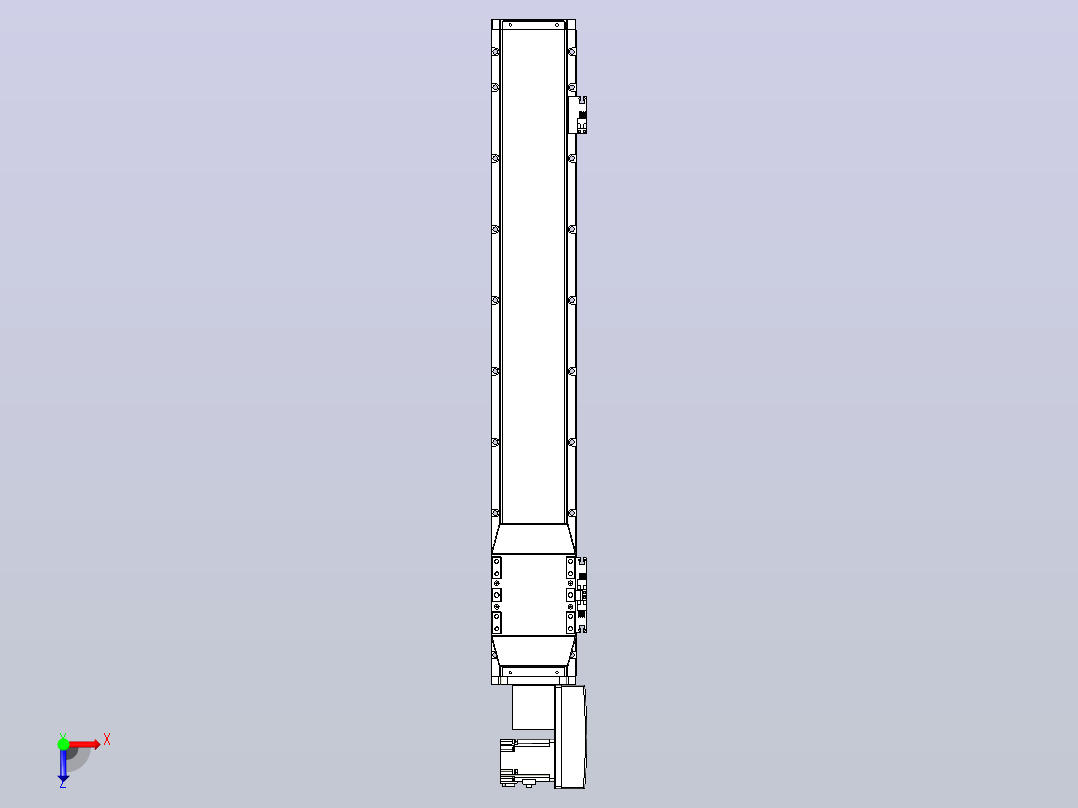 机器人皮带驱动直线轴TPA-GCB-120-P70-L650-QR-M20-N3俯视图