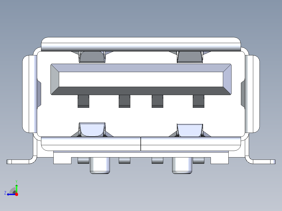 USB 2.0 A型全SMT焊尾右视图