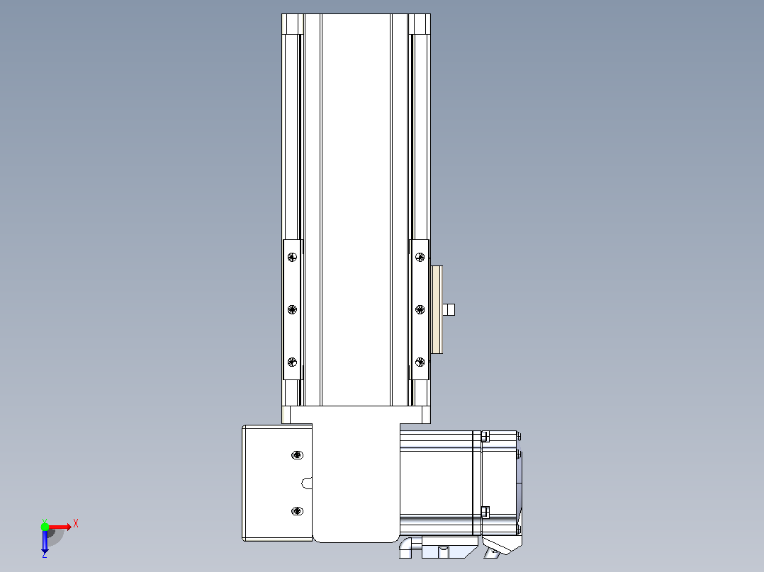 皮带直线轴半封闭可选导轨TPA-HNB-85S-90-L50-LP-C-P20-N3俯视图