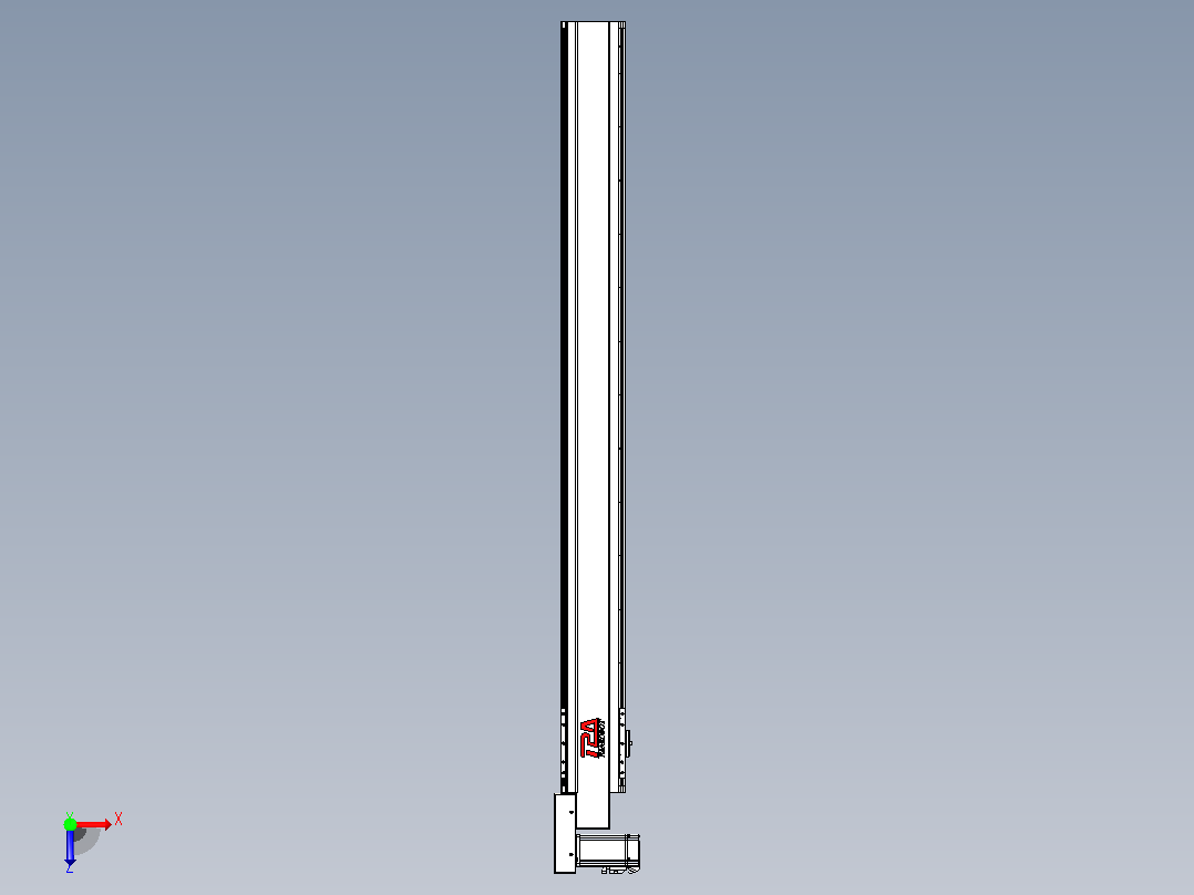 皮带直线轴半封闭可选导轨TPA-HNB-120D-110-L1200-ML-Y-P40-N3俯视图