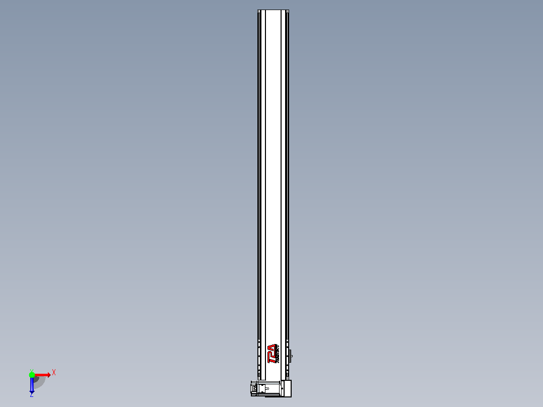 皮带直线轴半封闭可选导轨TPA-HNB-120D-110-L1200-RU-Y-P40-N3俯视图