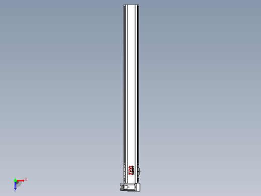 皮带直线轴半封闭可选导轨TPA-HNB-120D-110-L1200-RU-Y-P40-N3俯视缩略图