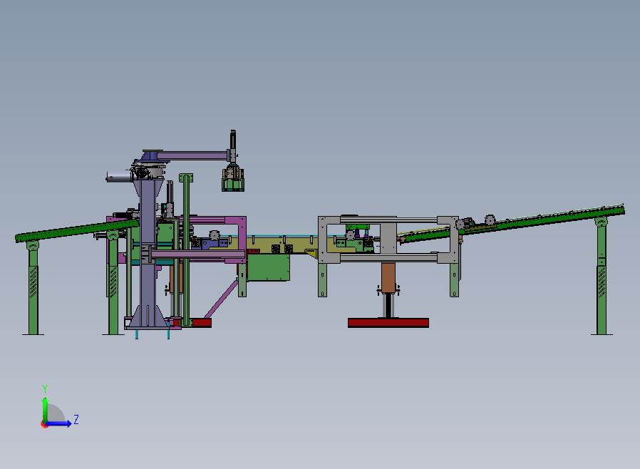 高度自动化灌装生产线左视图