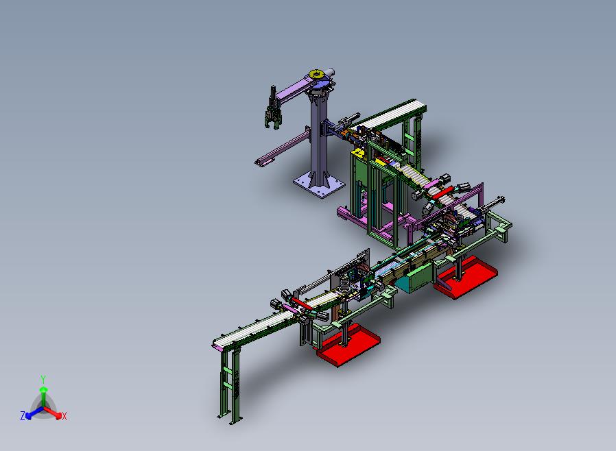 高度自动化灌装生产线正等轴测图