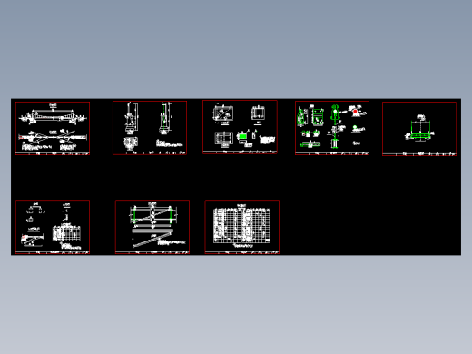 详细70米跨径人行吊桥悬索桥施工图CAD图纸图