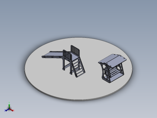 滑梯摇椅木制玩具激光切割模型3D图纸 Solidworks2018 附多种格式