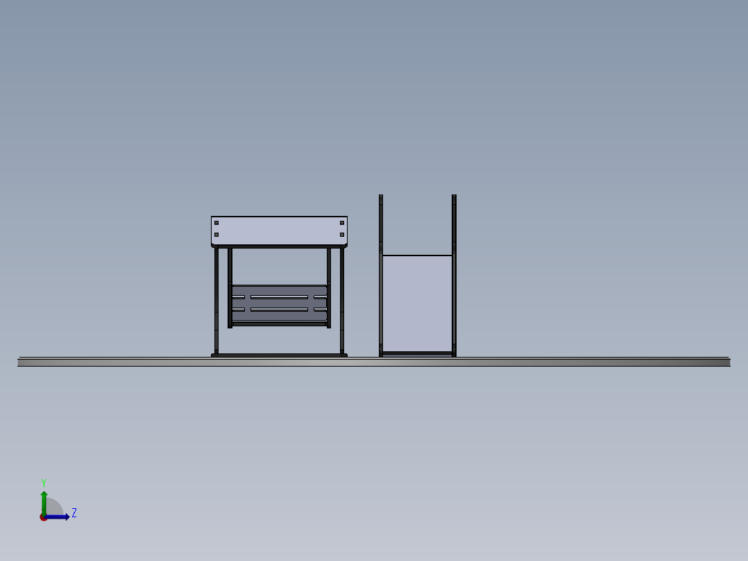滑梯摇椅木制玩具激光切割模型3D图纸 Solidworks2018 附多种格式左视图