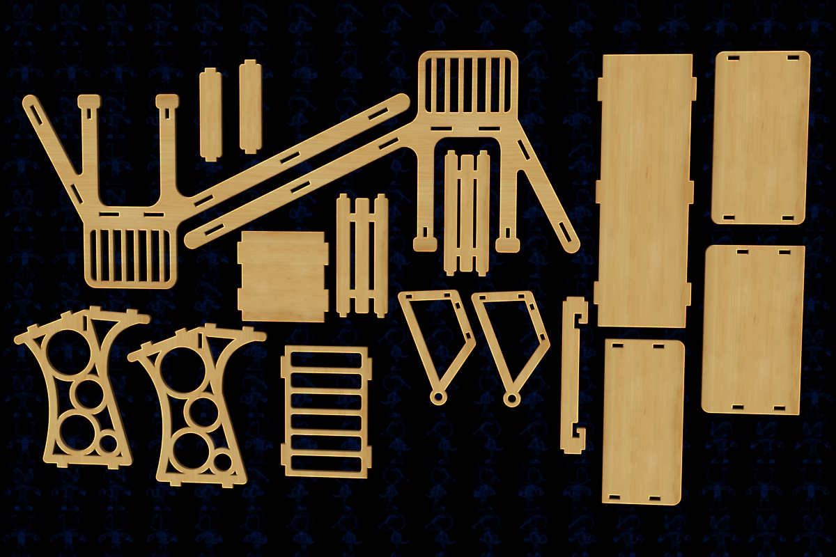 滑梯摇椅木制玩具激光切割模型3D图纸 Solidworks2018 附多种格式