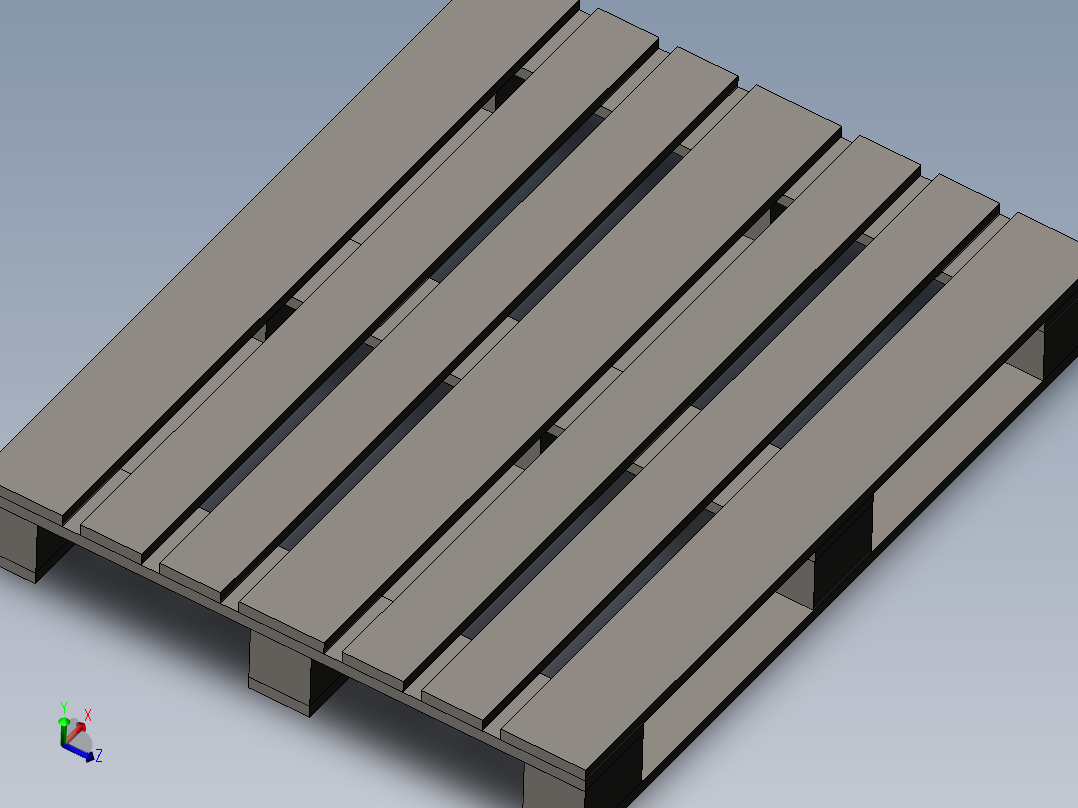 1250X1000木制托盘主视图