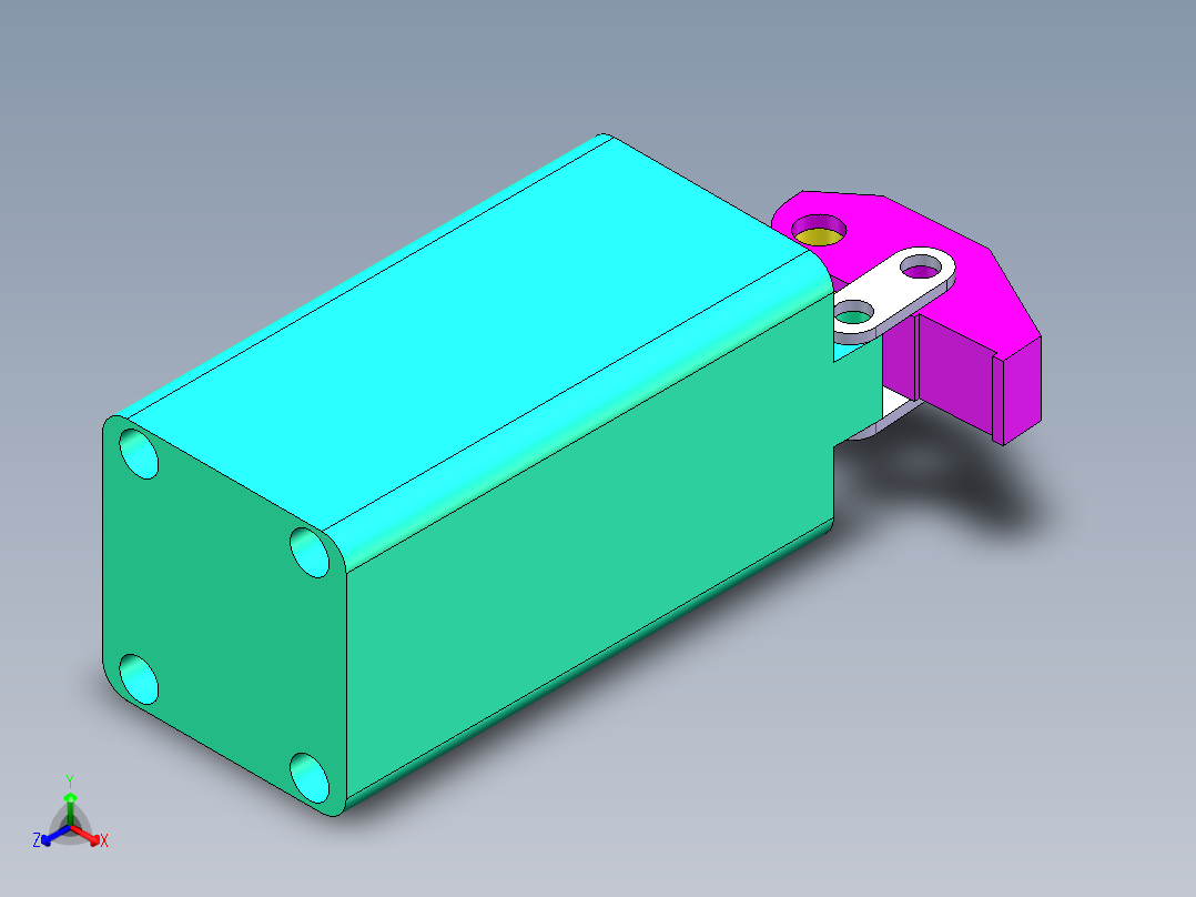 气动小勾爪17正等轴测图