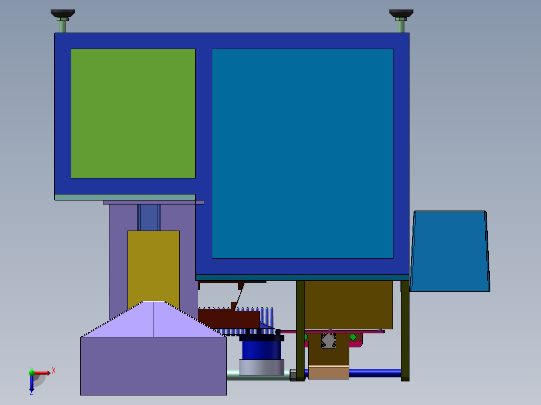 自动包装机俯视图