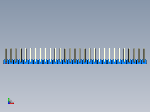 彩色公排针 100mil 2.54mm 系列-DS1022_blue_29p_100mil_TypeU_rev1.0前视缩略图