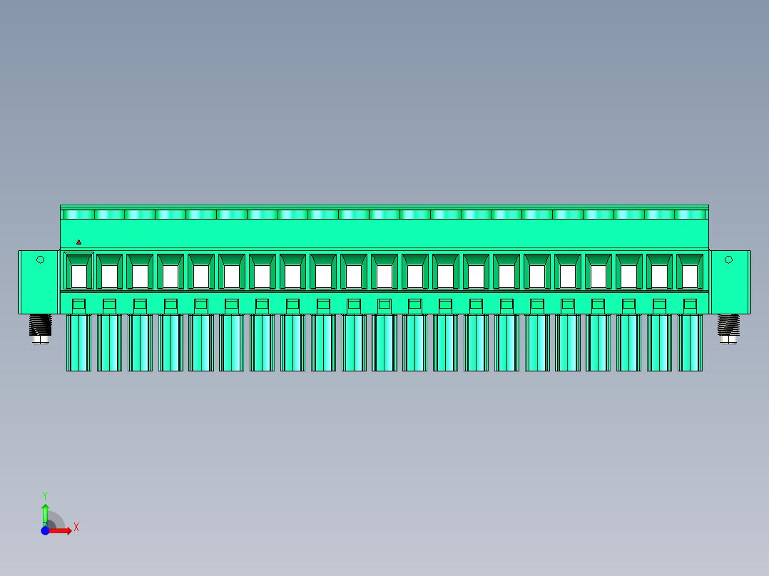 DEGSON 15EDG（公头） 3.5mm 螺钉锁紧，插拔式接线端子 FullPack-15EDGKBM-3.5-21P-14-00AH前视图