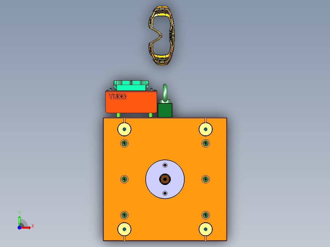 护目镜防风眼睛框注塑模具前视图