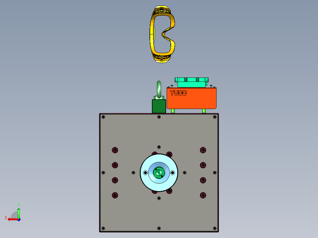 护目镜防风眼睛框注塑模具后视图