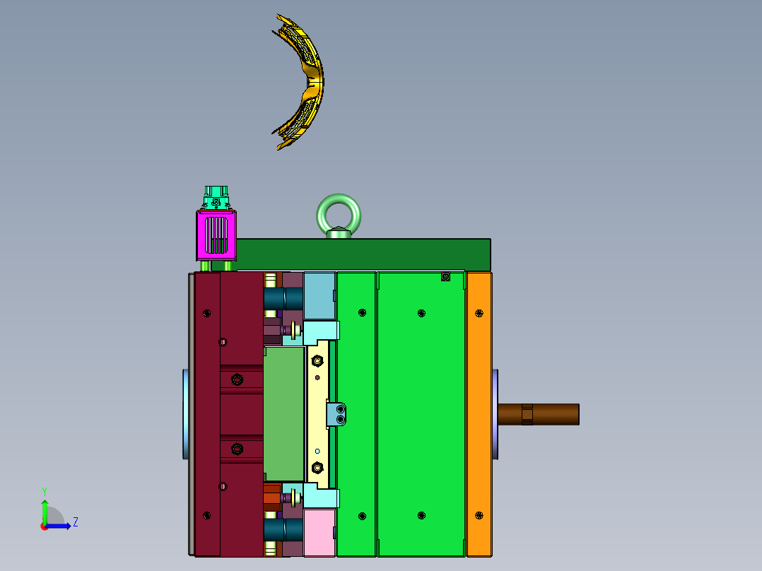 护目镜防风眼睛框注塑模具左视图