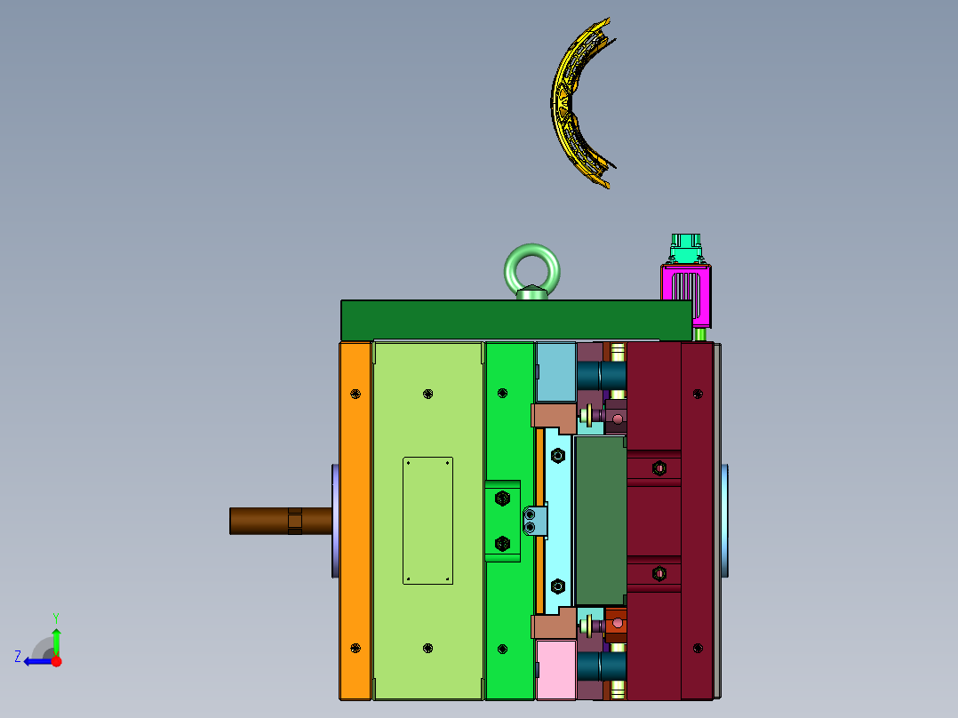 护目镜防风眼睛框注塑模具右视图