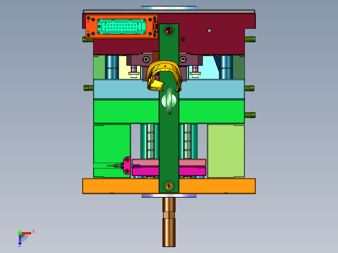 护目镜防风眼睛框注塑模具俯视图
