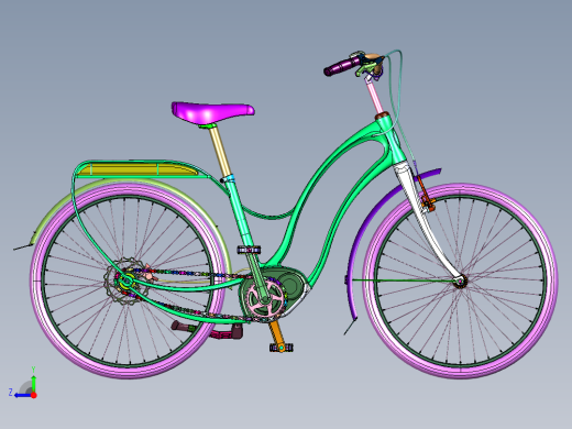 锂电助力女式复古通勤自行车右视缩略图