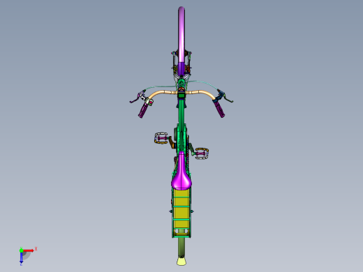 锂电助力女式复古通勤自行车俯视缩略图