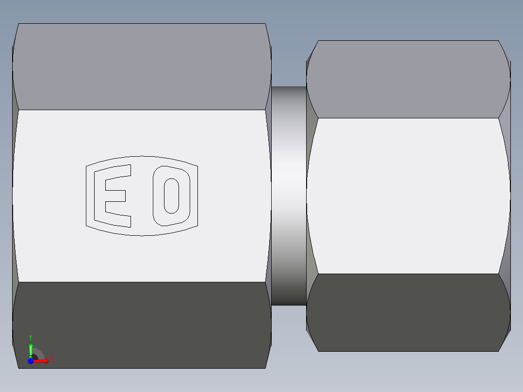卡套式工业通用硬管接头EO_Swivel_connector_GAI14SRCF前视图