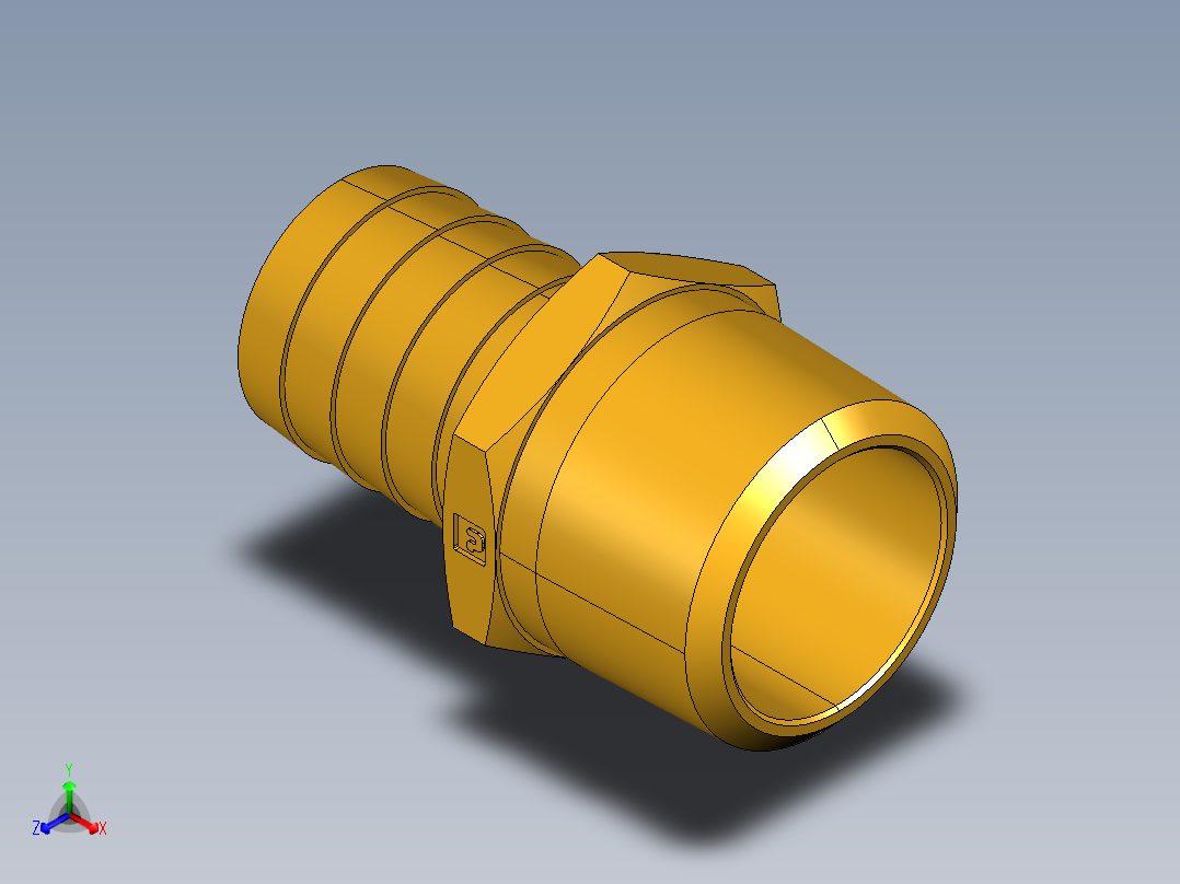 倒齿式工业管接头Hose Barb to Male Pipe 125HBL-16-16主视图