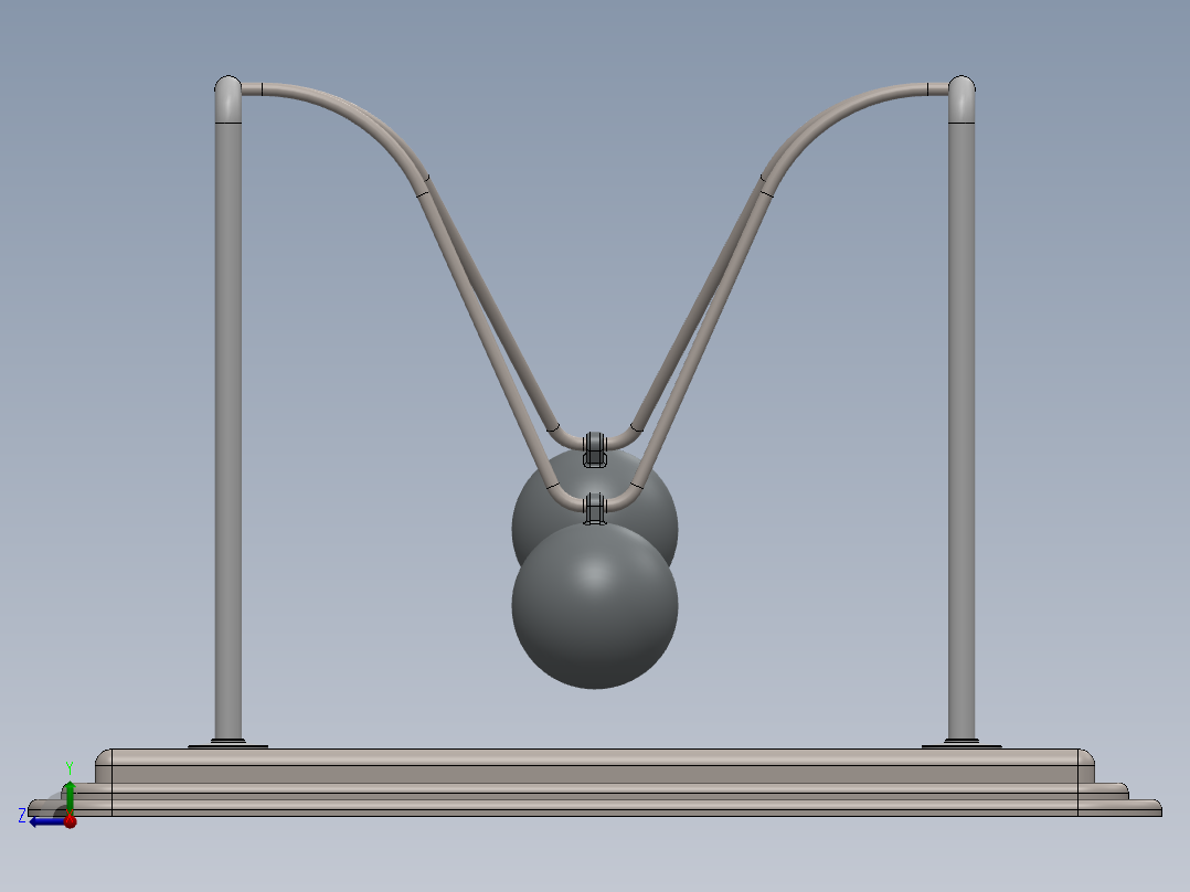 牛顿摇篮右视图
