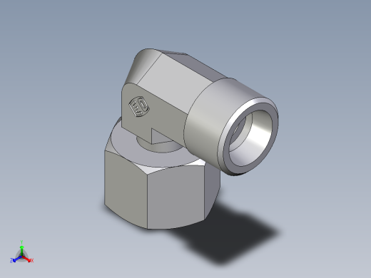 卡套式工业通用硬管接头EO_Standpipe_elbow_EVW12SOMDCF正等轴测缩略图