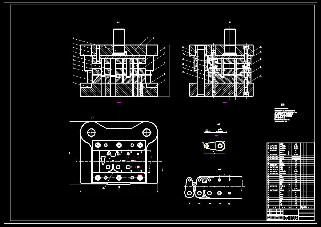 吊扣级进模设计（CAD图+UG三维+说明书+工作动画）