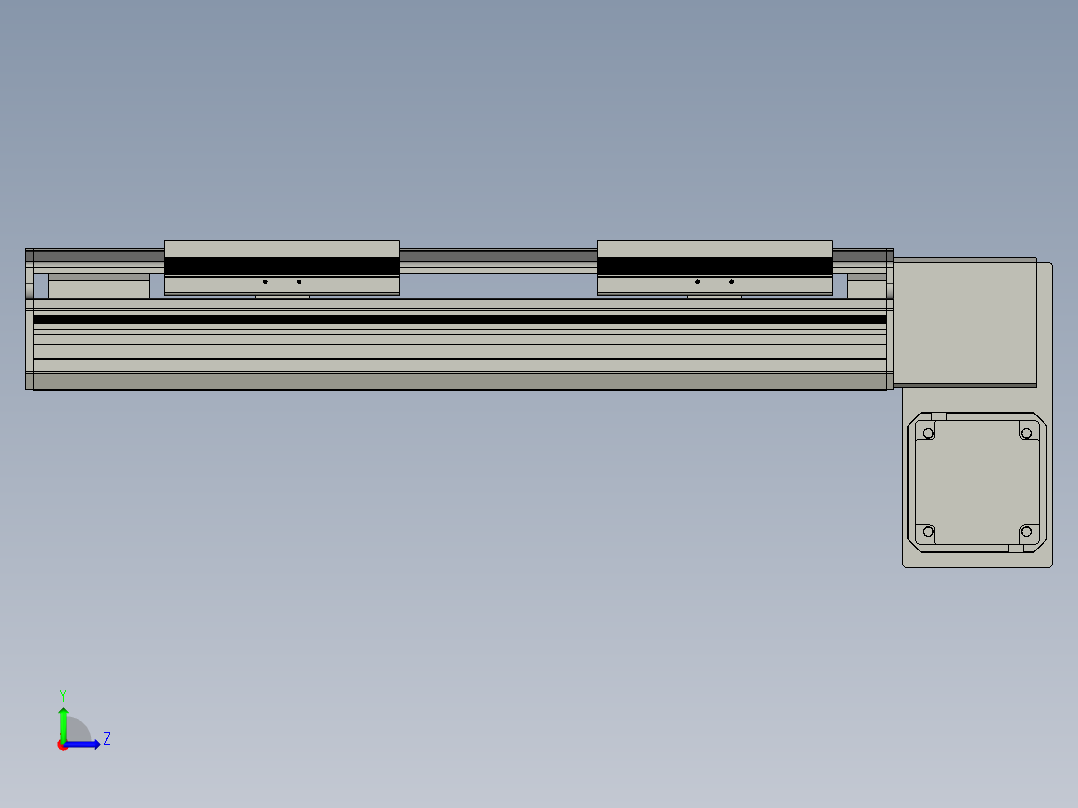 直线模组LHB17-L40-S250-RD设计图纸左视图