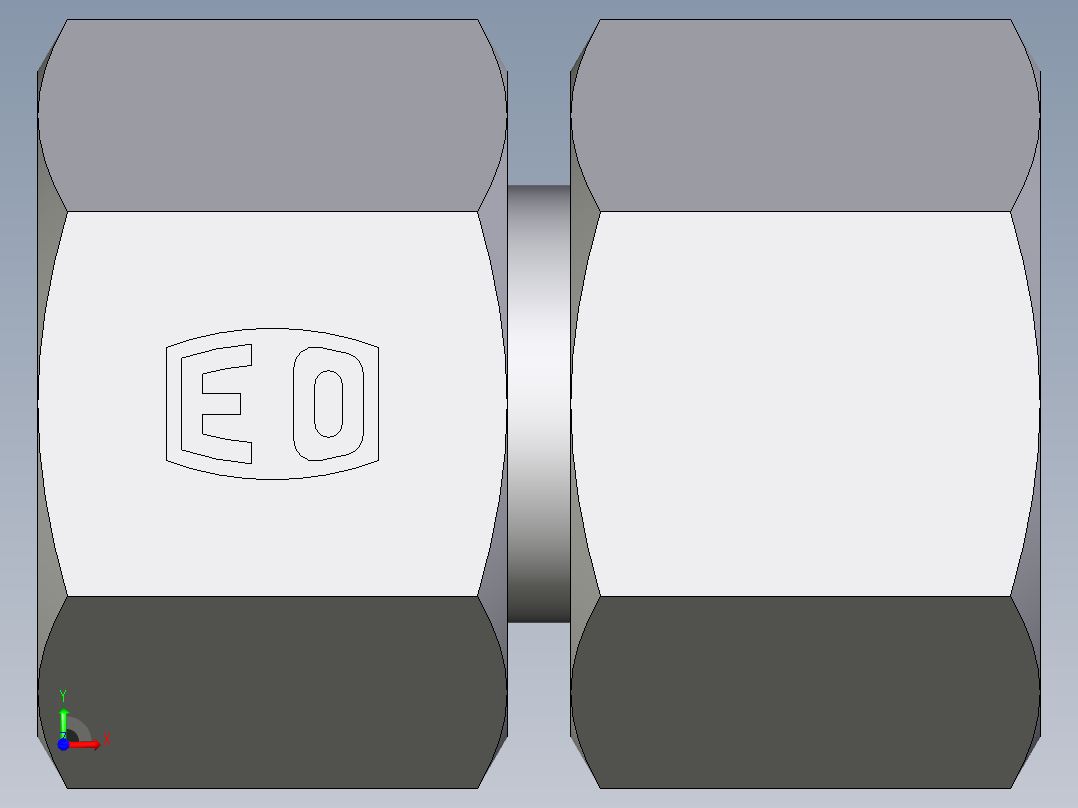 卡套式工业通用硬管接头EO_Swivel_union_GZ10SCF前视图