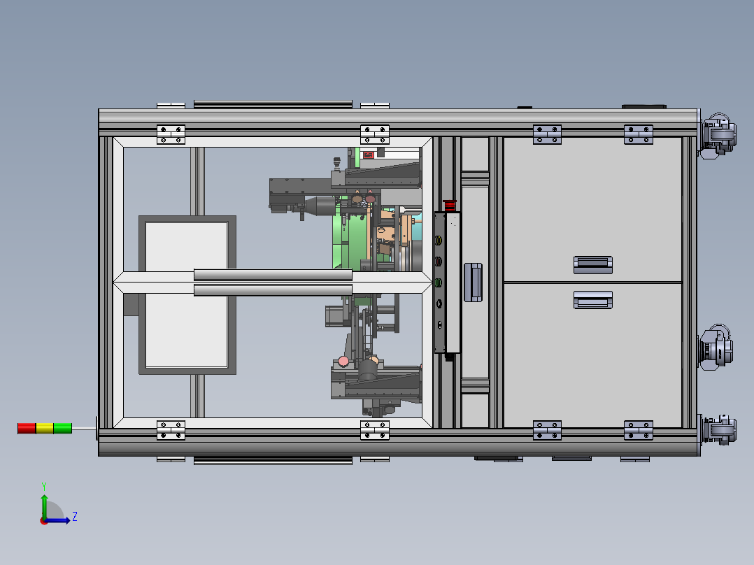 玻璃转盘检测机 CCD检测机sw18可编辑左视图