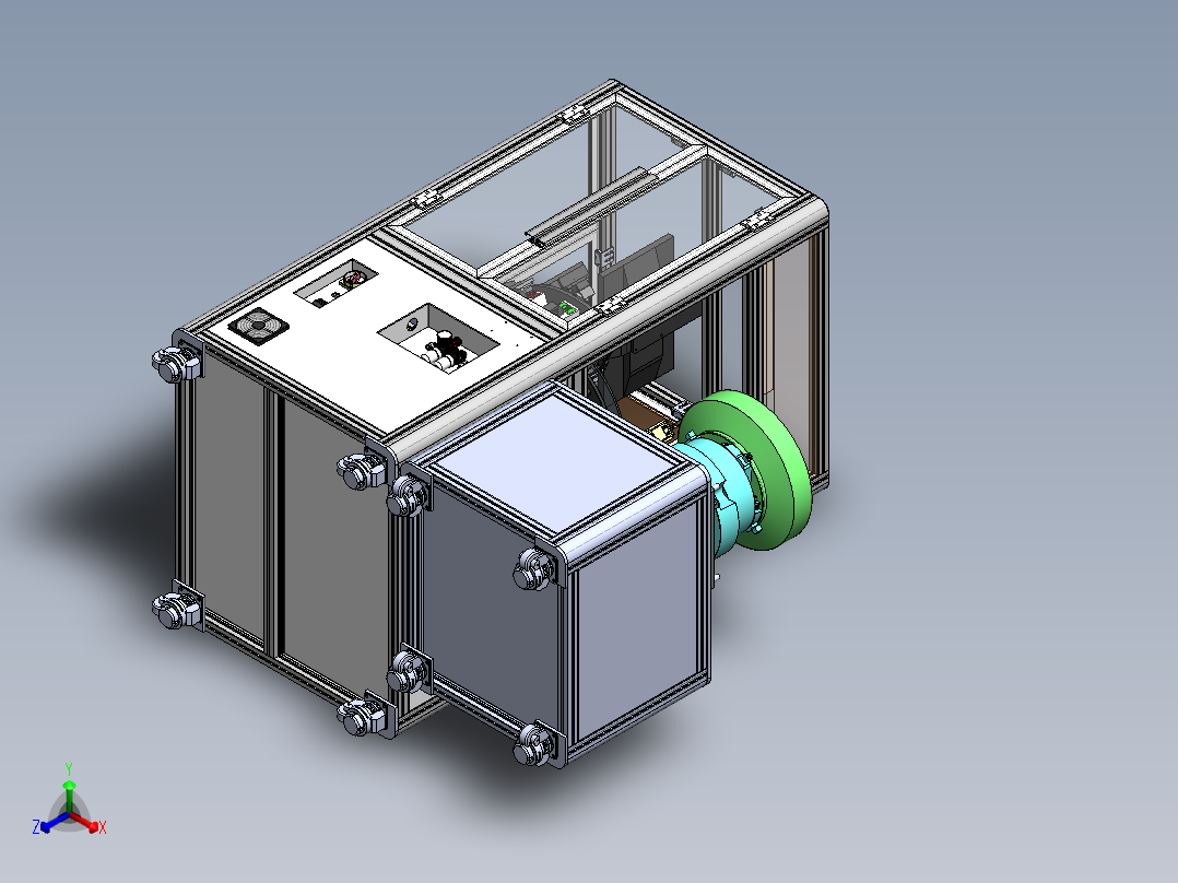 玻璃转盘检测机 CCD检测机sw18可编辑正等轴测图
